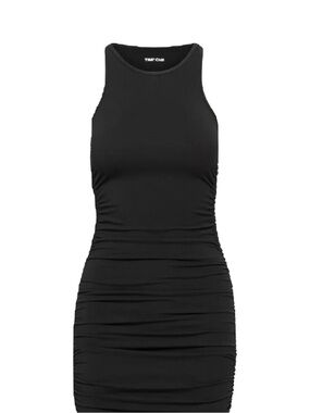 Aritzia Black Ruched Tank Dress